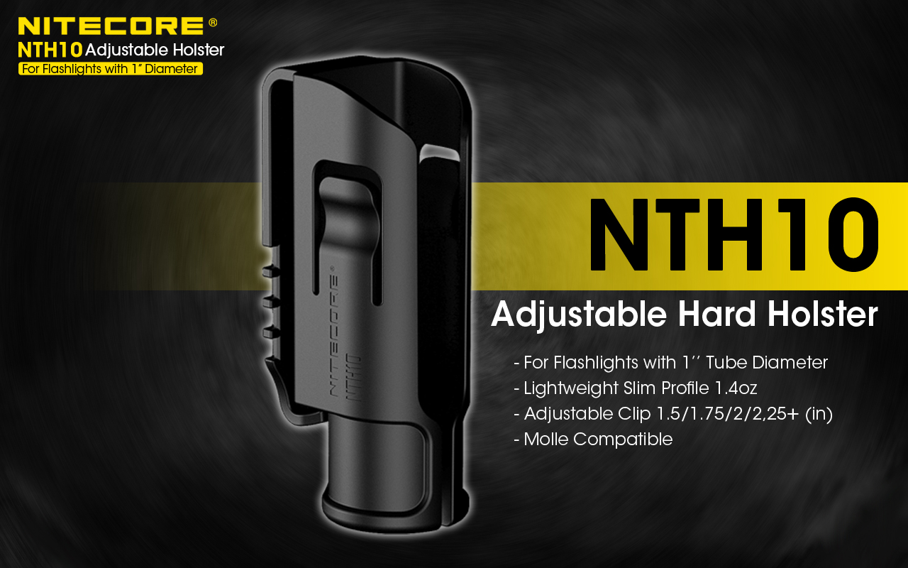 Nitecore NTH10 Tactical Hard Case Pouch Holster for 1" Flashlight w/ 25.4mm DIA