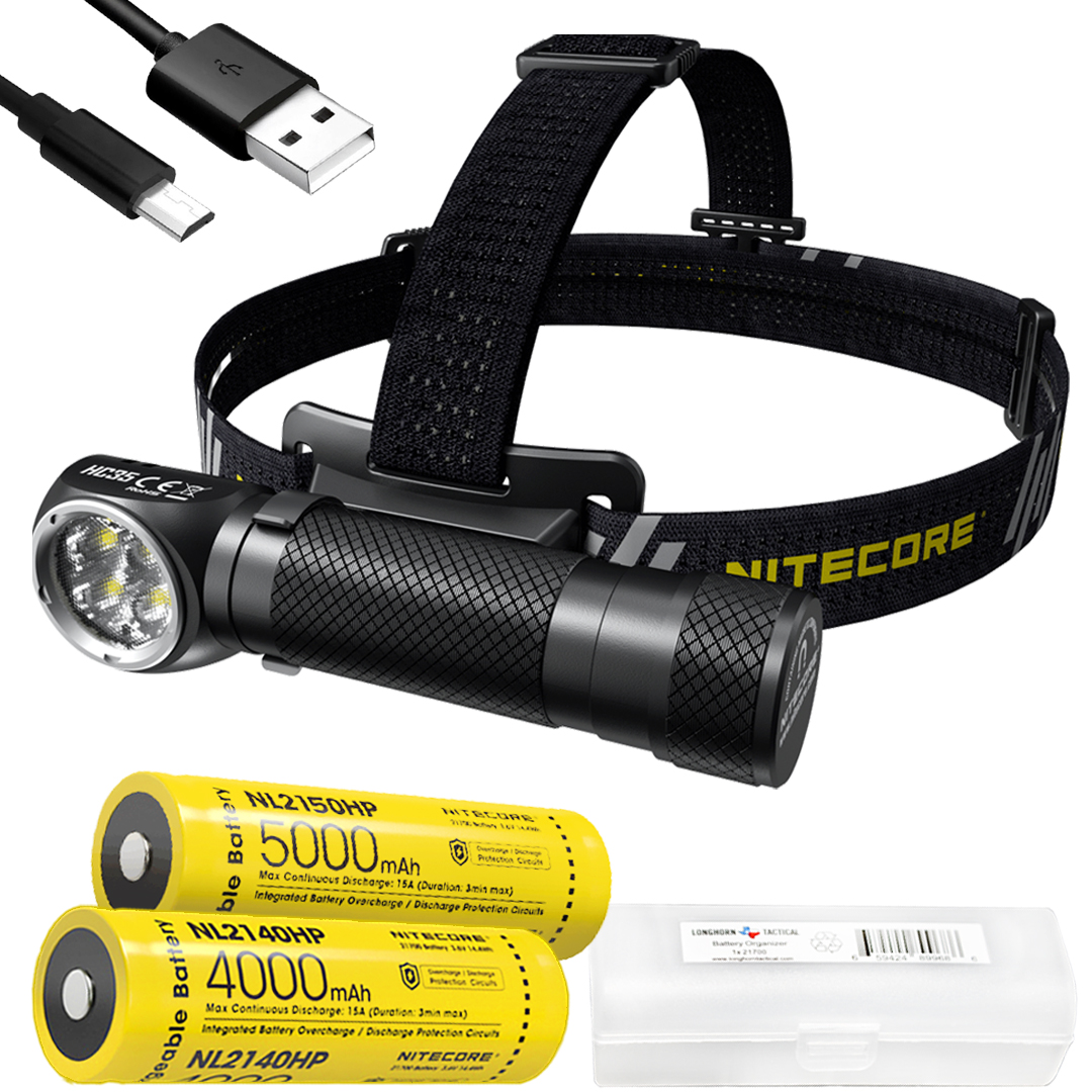 Nitecore NU10 160 Lumens USB Rechargeable Headlamp with White and Red LEDs USB Cable and Lumentac Adapter