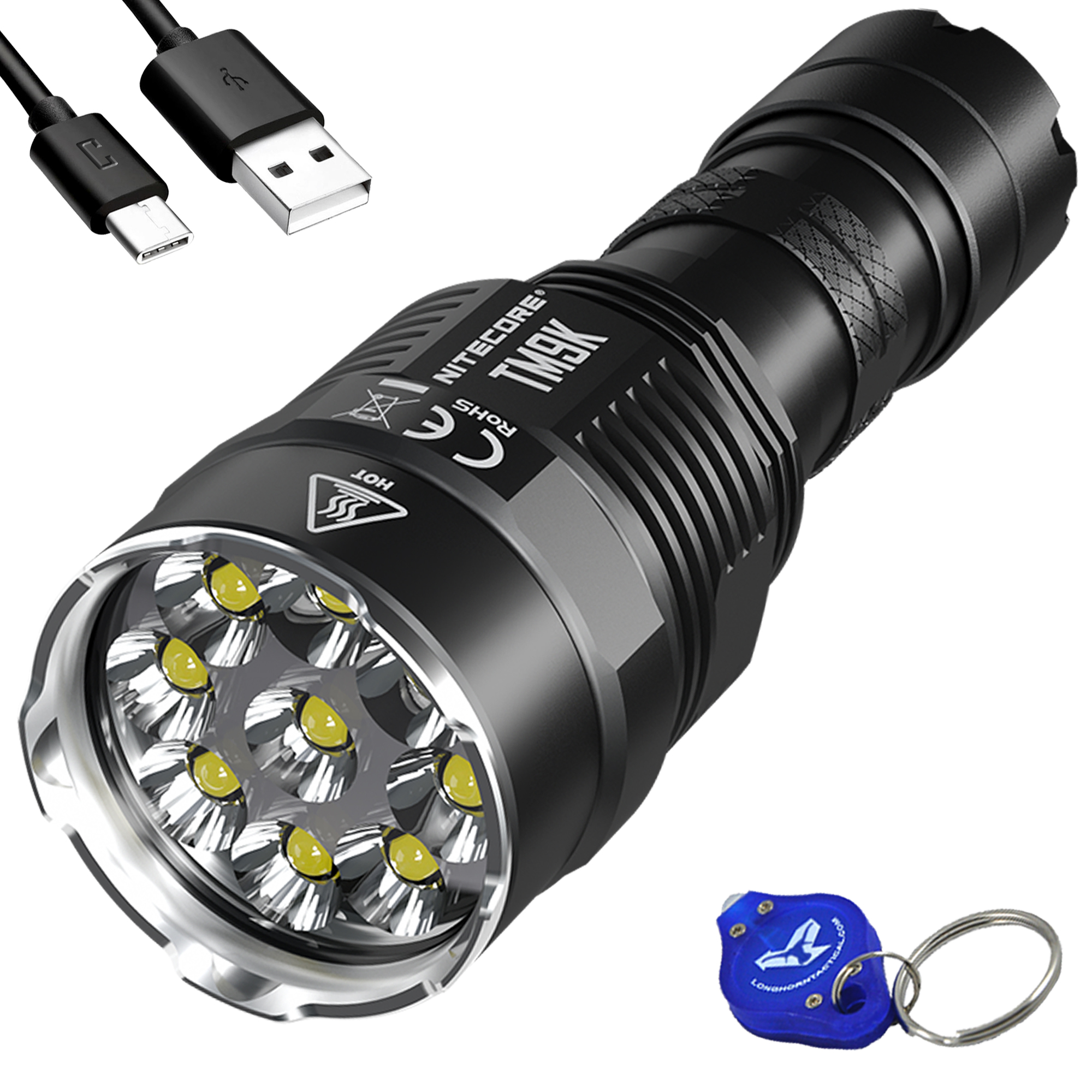 NITECORE TM9K 9500 Lumen USBC QC Rechargeable Flashlight and LumenTac